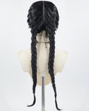 Black Braid Synthetic Lace Front Wig WT069