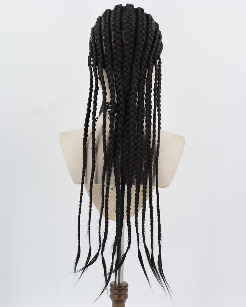 Black Braid Synthetic Full Front Wig WW1014