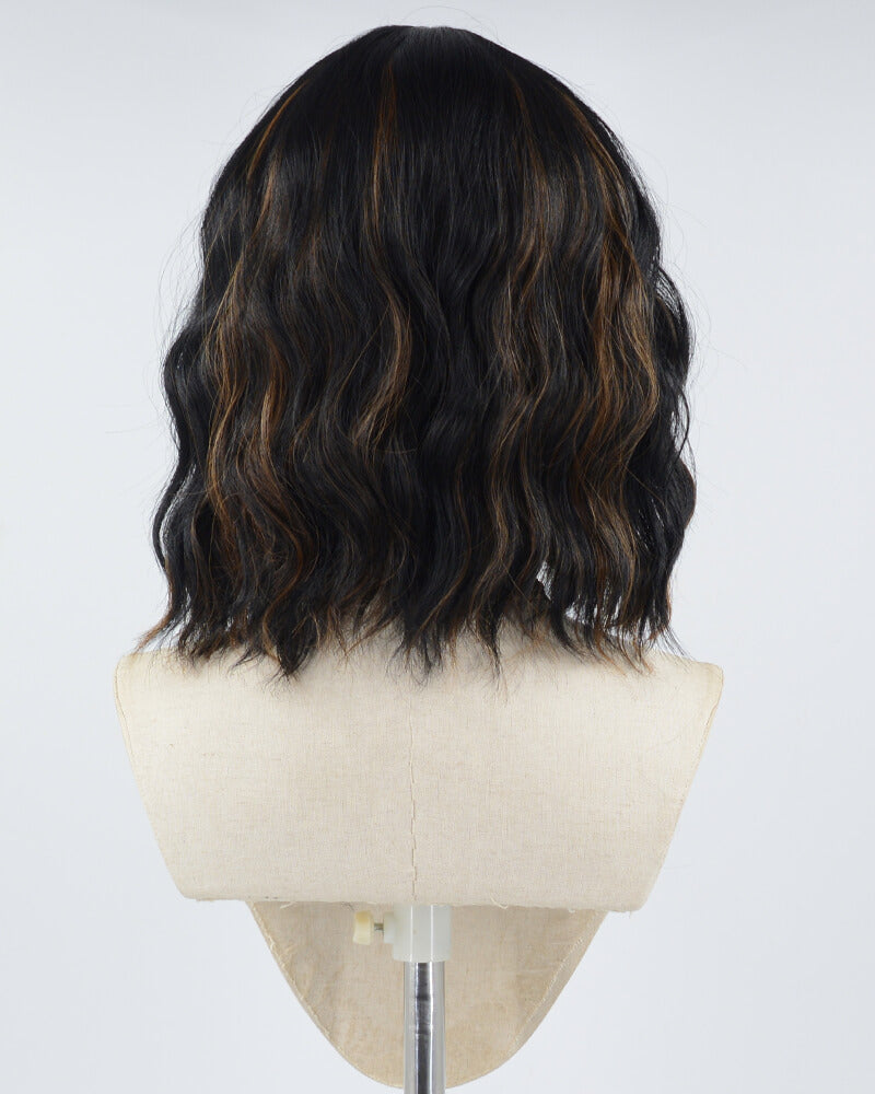 Black Brown Short Curly Synthetic Wig HW413