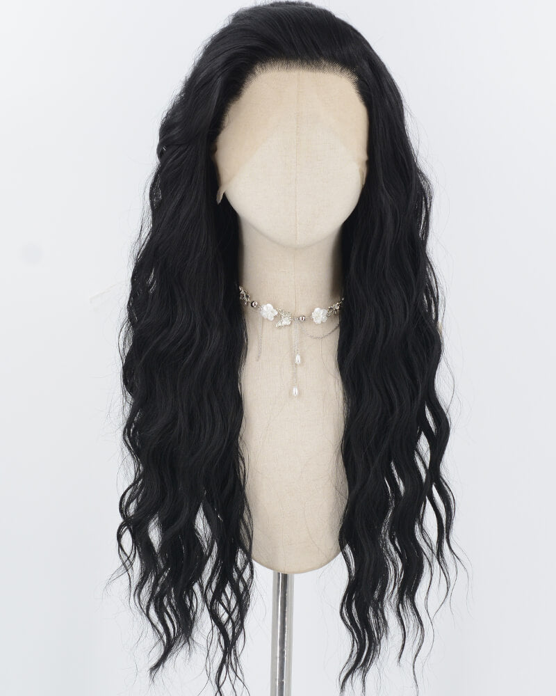 Black Wavy Synthetic Lace Front Wig WW008