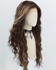 Brown Highlights Blonde Synthetic Lace Front Wig WW1061