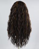 Brown Black Curly Synthetic Lace Front Wig WW654