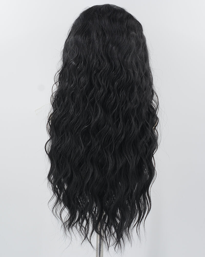 Black Curly Synthetic Lace Front Wig WW968