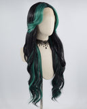 Green Black Tinsel Synthetic Lace Front Wig WW626