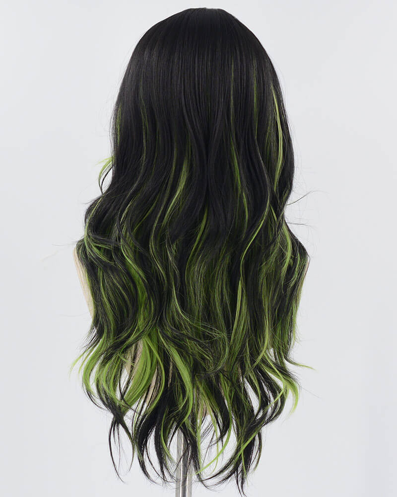 Green Black Synthetic Wig HW549