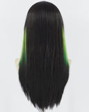 Black Strunk Stripe Green Synthetic Lace Front Wig WW730