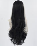 Black Ombre Grey Synthetic Lace Front Wig WW787
