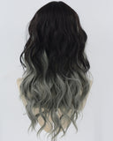 Black Ombre Grey Curly Synthetic Wig HW592