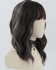 Black Grey Short Curly Synthetic Wig HW633