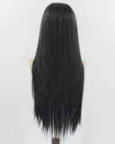  Mixed Black Grey Synthetic Lace Front Men's Wig MW052