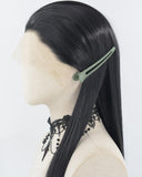 30Inch Long Black Synthetic Lace Front Wig WW965