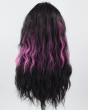 Black Pink Curly Synthetic Wig HW411