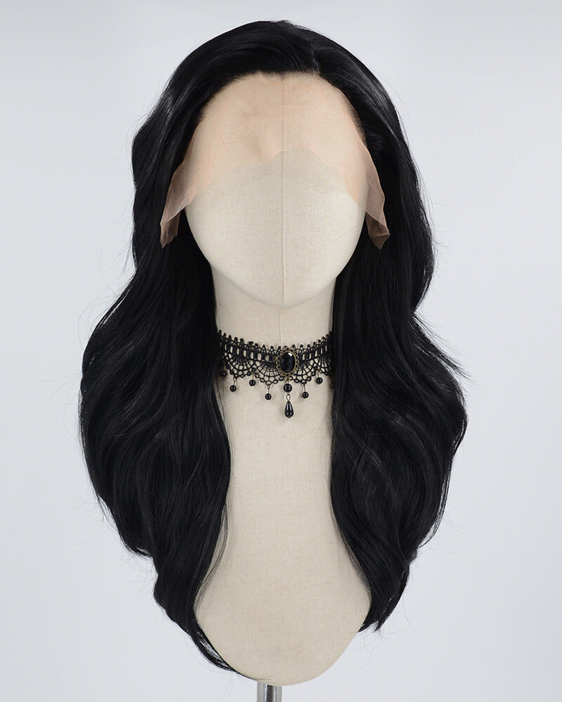 Black Wavy Synthetic Lace Front Wig WW607