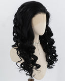 Black Wavy Synthetic Lace Front Wig WW1044