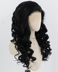Black Wavy Synthetic Lace Front Wig WW1044