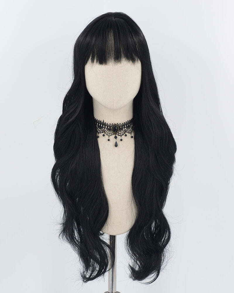 Long Wavy Black Synthetic Wig HW480