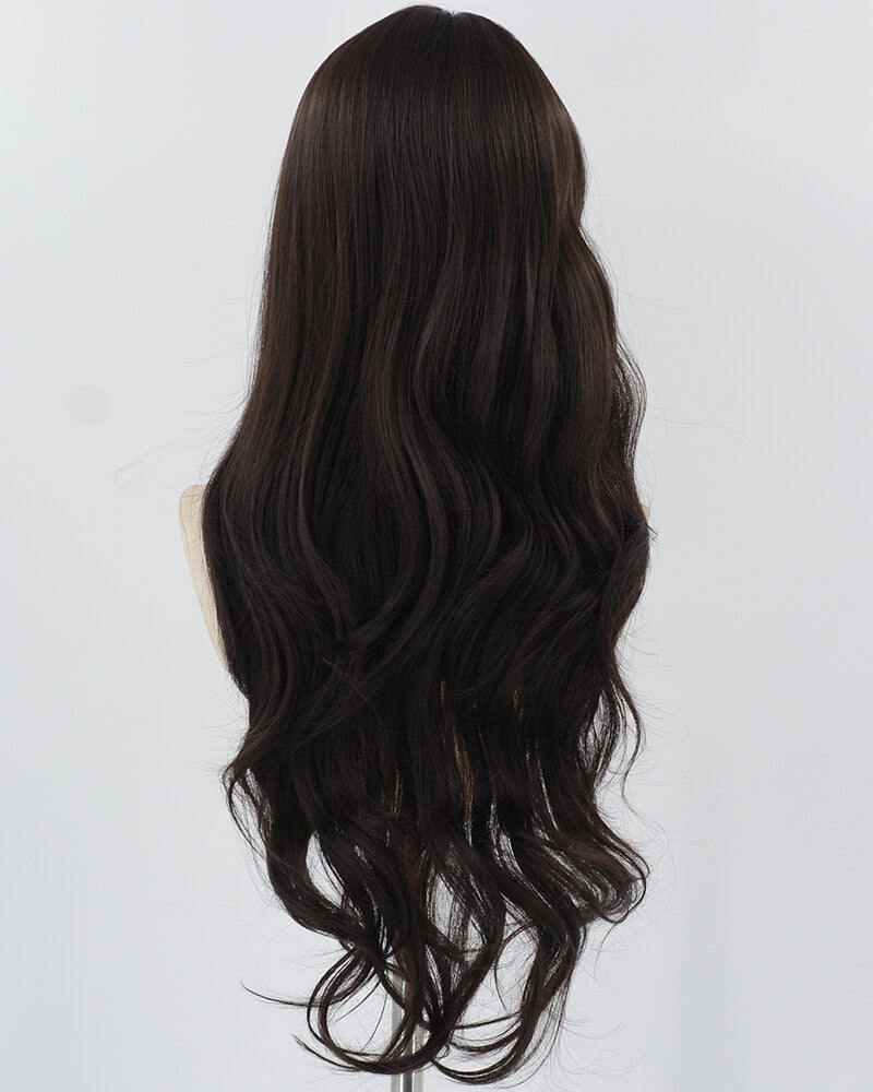 Natural Black Long Wavy Synthetic Wig HW596