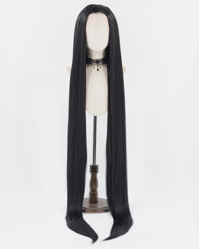 60Inch Extra Long Black Synthetic Lace Front Wig WW719