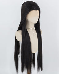 30Inch Long Natural Black Synthetic Lace Front Wig WW817