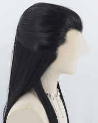 Black Straight Synthetic Lace Front Men's Wig MW056