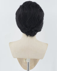 Black Short Synthetic Lace Front Men's Wig MW001