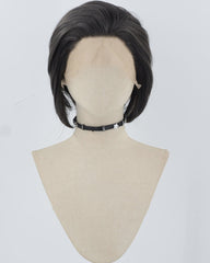 Grey Black Short Synthetic Lace Front Men's Wig MW031