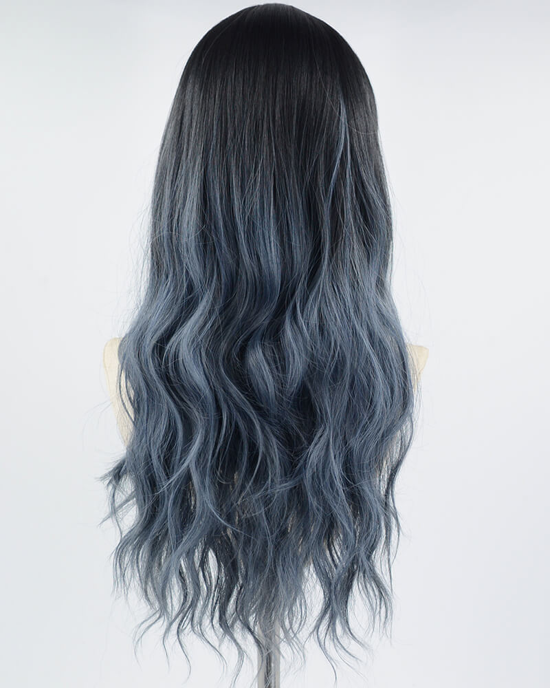 Black Ombre Blue Synthetic Wig HW436