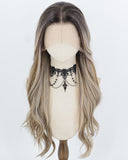 Ombre Brown Highlights Blonde Synthetic Lace Front Wig WW1068