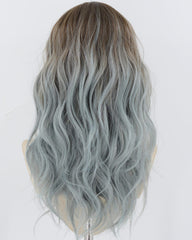 Brown Ombre Blue Synthetic Wig HW719