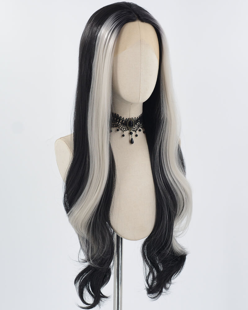 Black Ombre Grey Synthetic Lace Front Wig WW787