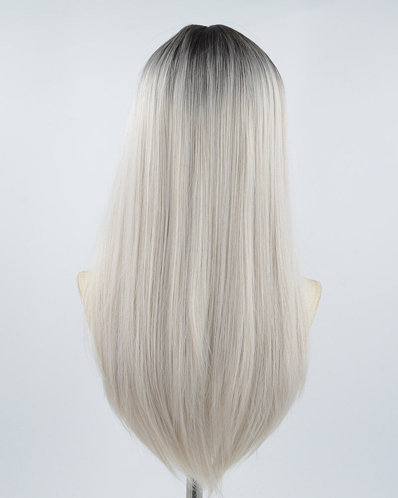 Black Ombre Silver Synthetic Wig HW242
