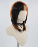 Orange Ombre Black Synthetic Wig HW382
