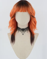 Black Ombre Orange Synthetic Wig HW636