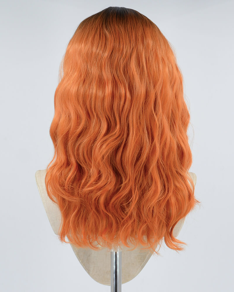 Black Ombre Orange Curly Short Synthetic Wig HW277