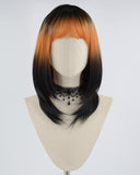 Black Ombre Orange Synthetic Wig HW379