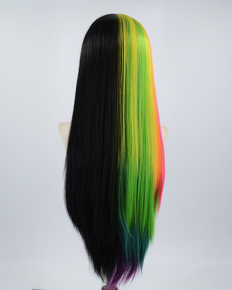 Black Pink Ombre Synthetic Lace Front Wig WW504