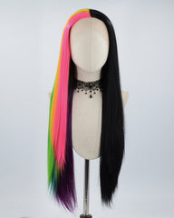 Black Pink Ombre Synthetic Lace Front Wig WW504