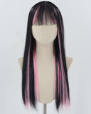 Black Pink Synthetic Wig HW655