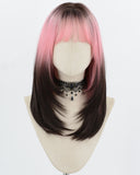 Pink Ombre Black Synthetic Wig HW265