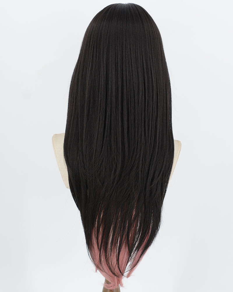 Black Pink Synthetic Wig HW826
