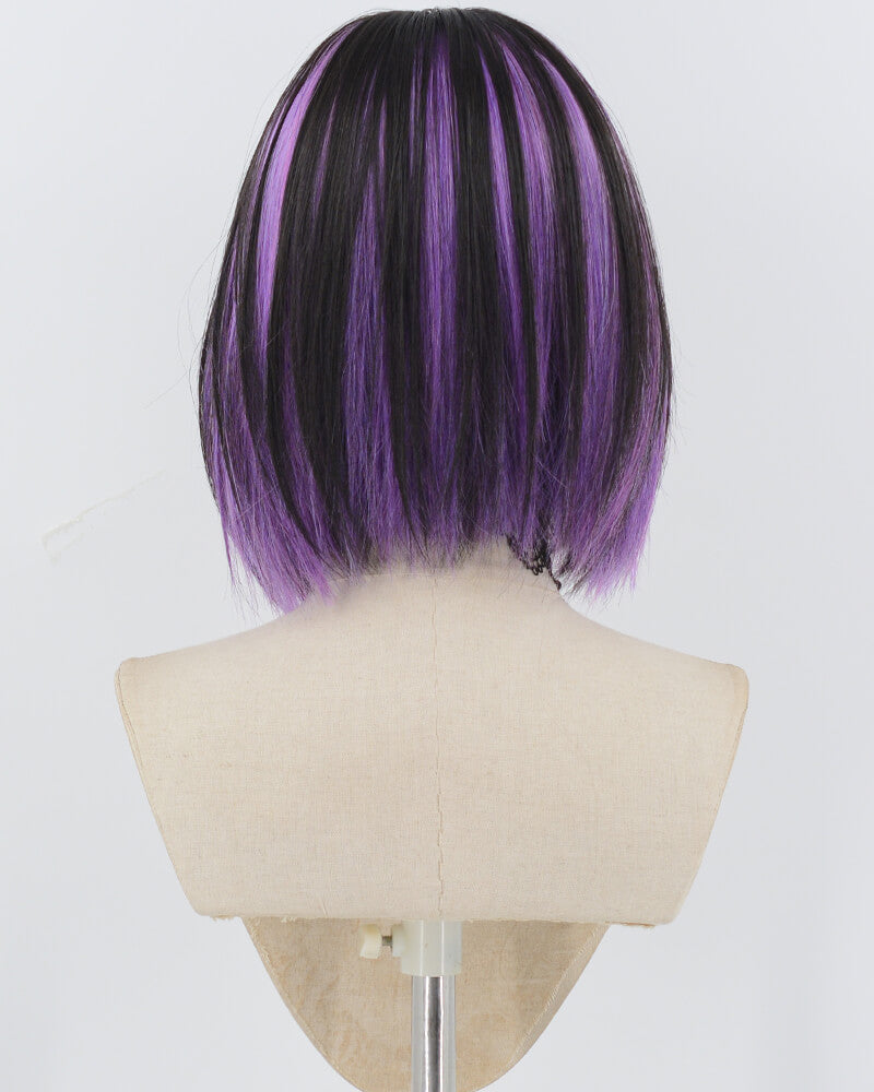 Black Purple Short Bob Synthetic Wig HW720