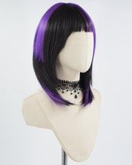 Purple Black Short Synthetic Wig HW306