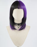 Purple Black Short Synthetic Wig HW306