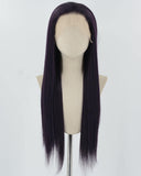 Black Purple Long Straight Synthetic Lace Front Wig WW852