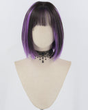 Black Purple Short Bob Synthetic Wig HW720