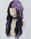 Black Purple Curly Synthetic Wig HW623