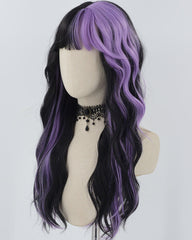 Black Purple Curly Synthetic Wig HW623