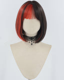 Black Red Short Bob Synthetic Wig HW693