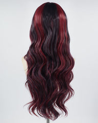 Black Red Wavy Synthetic Lace Front Wig WW628
