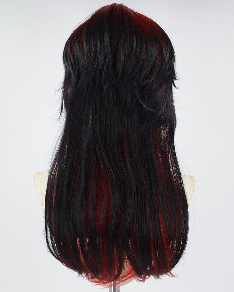 Red Ombre Black Synthetic Wig HW438